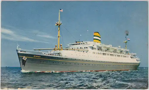 Holland-America-Line Ryndam Ansichtskarte Postcard Schiff Ship  1965