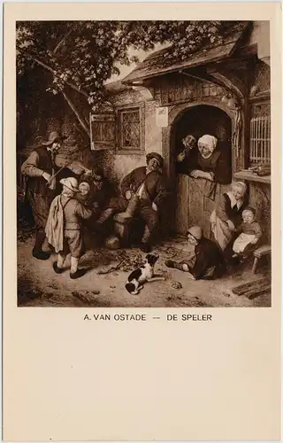 De Speler / Der Spieler Gemälde Künstler Ansichtskarte Niederlande  1925