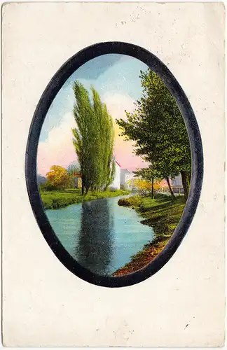 Flußlauf zur Stadt Paspartou Ansichtskarte 1917