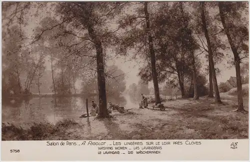 Les Lingères Sur le Loir Pres Cloves - A. Rigolot Gemälde Salon de Paris 1918