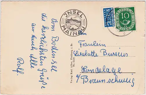 Konstanz Insel Mainau im Bodensee und Säntis 1952