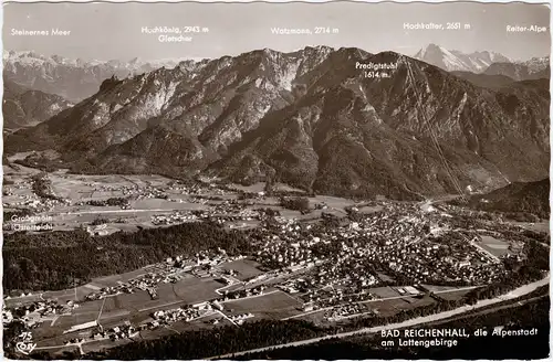 Bad Reichenhall Stadtansicht mit Lattengebirge 1960
