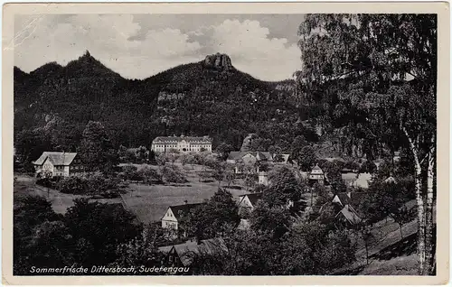 Dittersbach (Böhm. Schweiz) Jetřichovice Blick auf die Stadt 1943