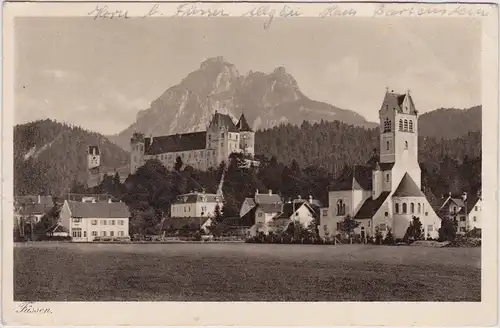 Füssen Panorama mit Kloster St. Mang 1929