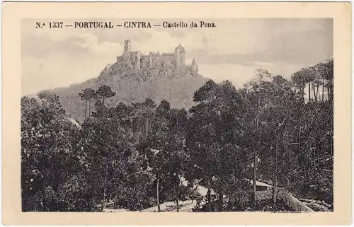 Postcard Sintra Lissabon Cintra Castello da Pena 1924