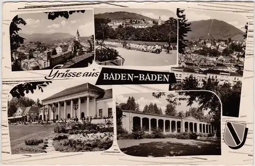 Foto Ansichtskarte Baden-Baden Kuranlagen und Stadt 1965