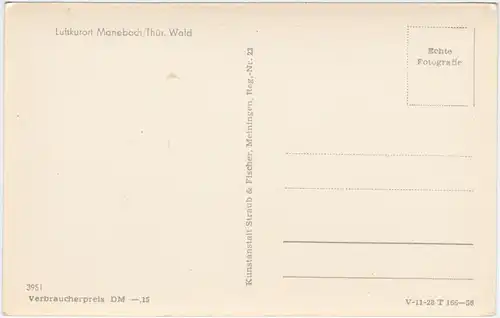 Ansichtskarte Manebach Ilmenau Panorama 1956