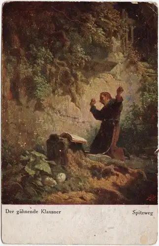 Gemälde Künstlerkarte Der gähnende Klausner - Künstlerkarte 1915