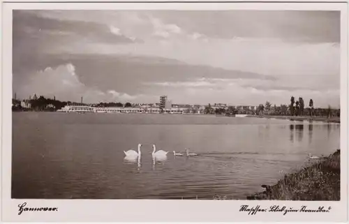 Döhren-Wülfel-Hannover Maschsee Blick zum Bad - Schwäne 1934