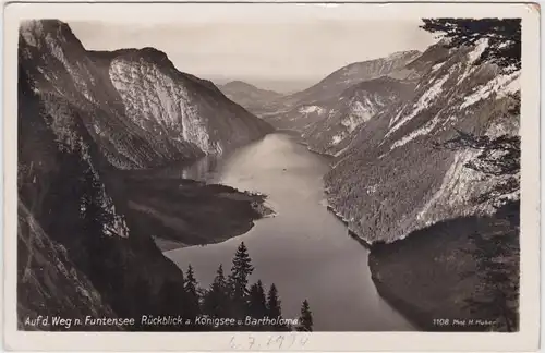 St. Bartholomä-Schönau am Königssee Weg n. Funtensee, Rückblick a Königsee 1934