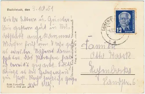 Rudolstadt Mehrbildkarte 1951