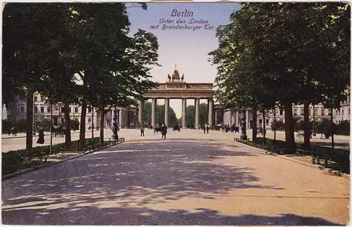 Mitte-Berlin Unter den Linden mit Brandenburger Tor 1915