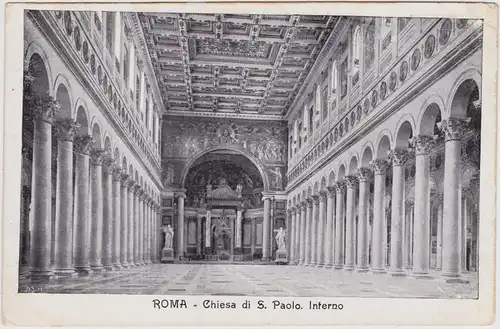 Vintage Postcard Rom Roma Chiesa di S. Paolo. Inferno 1923