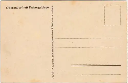 Oberaudorf Kaisergebirge und Elmauerhalt 1921