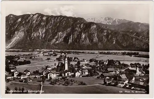 Foto Ansichtskarte Kiefersfelden  Panorama mit Kaisergebirge 1932