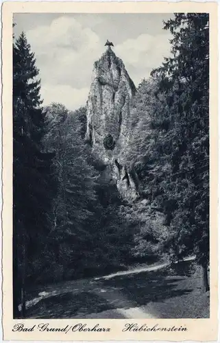 Bad Grund (Harz) Hübichenstein - Waldweg Ansichtskarte b Goslar  1932