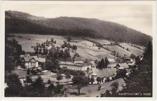 Agnetendorf-Hirschberg (Schlesien) Jagniątków Jelenia Góra Panorama mit Hotels 1939