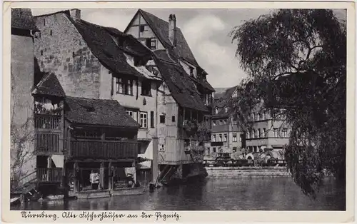 Nürnberg Alte Fischerhäuser an der Pegnitz 1943