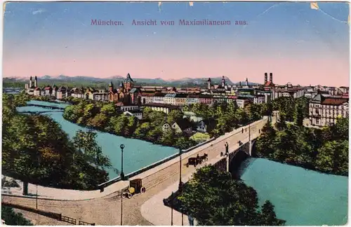 München Ansicht vom Maximilianeum aus 1915