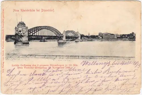 Düsseldorf Neue Rheinbrücke 1918