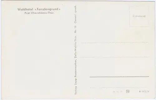 Oberschönau Waldhotel "Kanzlersgrund" 1954