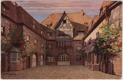 Eisenach Neue Gasthof,der Hof ,Wartburg - Künstlerkarte 1928