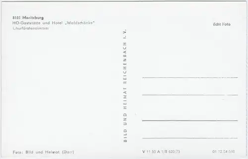 Moritzburg HO-Gaststätte und Hotel "Waldschänke" - Churfürstenzimmer 1975