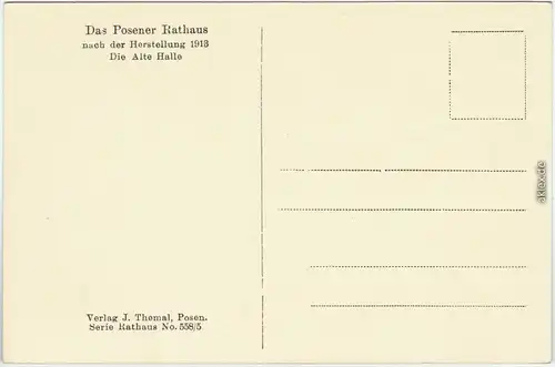 Posen Poznań nach der Herstellung 1913 - Die Alte Halle 1917