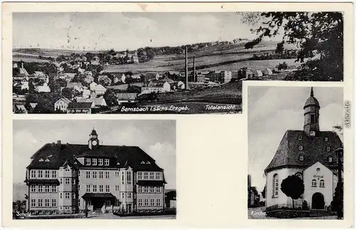 Lauter-Bernsbach 3 Bild: Schule, Kirche und Totale 1934