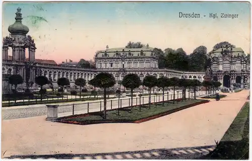 Innere Altstadt-Dresden Drježdźany Partie im Zwinger 1910