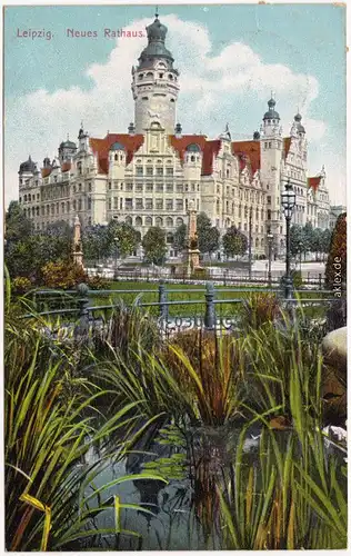 Leipzig Anlagen und Neues Rathaus 1910