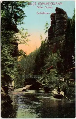 Postcard Jonsdorf (CZ) Janov Partie im Edmundsklamm 1910 