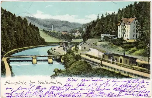Wolkenstein Bahnhof und Flossplatz 1907