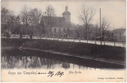Tempelhof-Berlin Partie an der Alten Kirche 1906