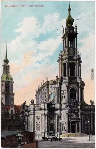 Innere Altstadt-Dresden Drježdźany Holzverschlag, katholische Kirche und Schloss 1907