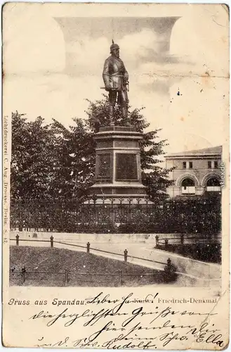 Spandau-Berlin Partie am Kaiser Friedrich Denkmal 1906