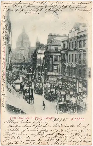London Fleet Street and St. Paul&#039;s Cathedral 1905