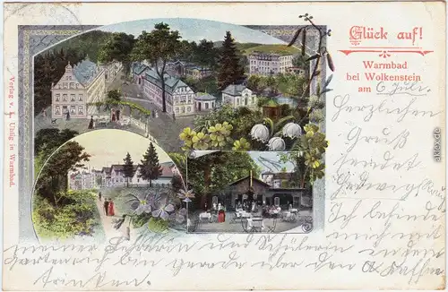Warmbad-Wolkenstein 3 Bild Litho: Stadt und Restauration 1904