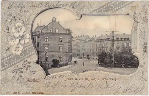 Glauchau Brücke an der Hoffnung  und Schlachthofstrasse 1901