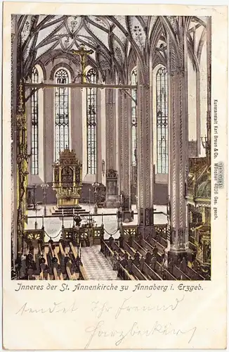 Annaberg-Buchholz Inneres der Annenkirche  1904