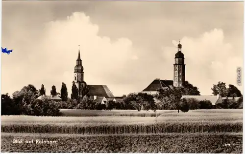 Reinharz  Panorama mit Kirchen und Feld 1962