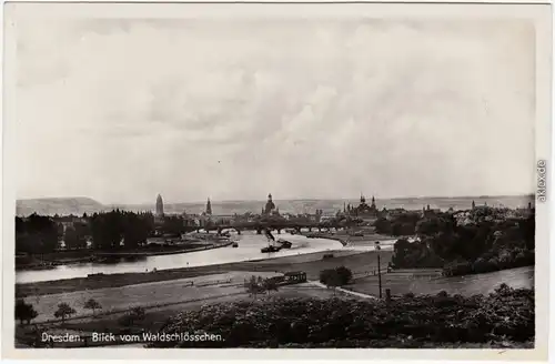 Dresden Drježdźany Blick vom Waldschlösschen 1934