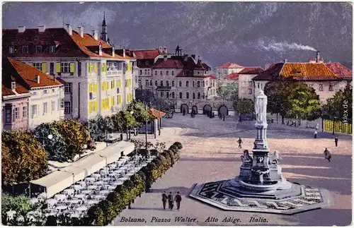 Bozen Bolzano Piazza Walter - bei Nacht 1926