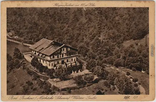 Buckow (Märkische Schweiz) Luftbild - Gasthof Weiße Taube 1925