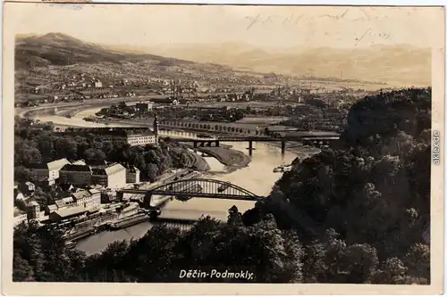 Tetschen-Bodenbach Decín Blick über  1937