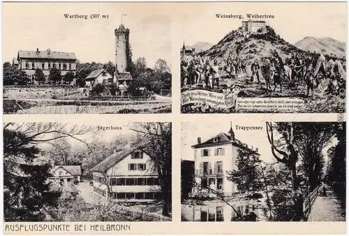 Heilbronn 4 Bild: Wartberg, Trappensee, Weinsberg 1926