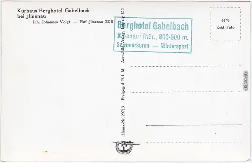 Ilmenau Kurhotel Gabelbach - Luftbild 1934