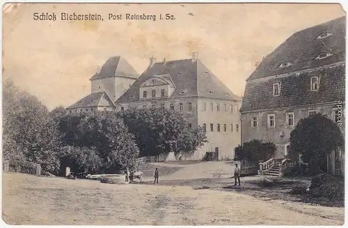 Rheinsberg Schloß Bieberstein Ansichtskarte b Freiberg  1912