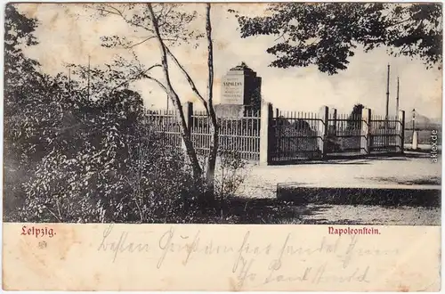 Stötteritz-Leipzig  Napoleonstein im Wilhelm-Külz-Park 1905