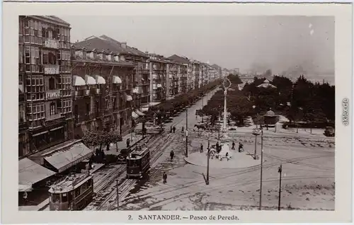 Santander Paseo de Pereda - Winter, Straßenbahn 1940